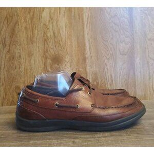 Aetrex  Lace Up Slip On Leather Loafer Boat Shoes Mens Size 11 Brown